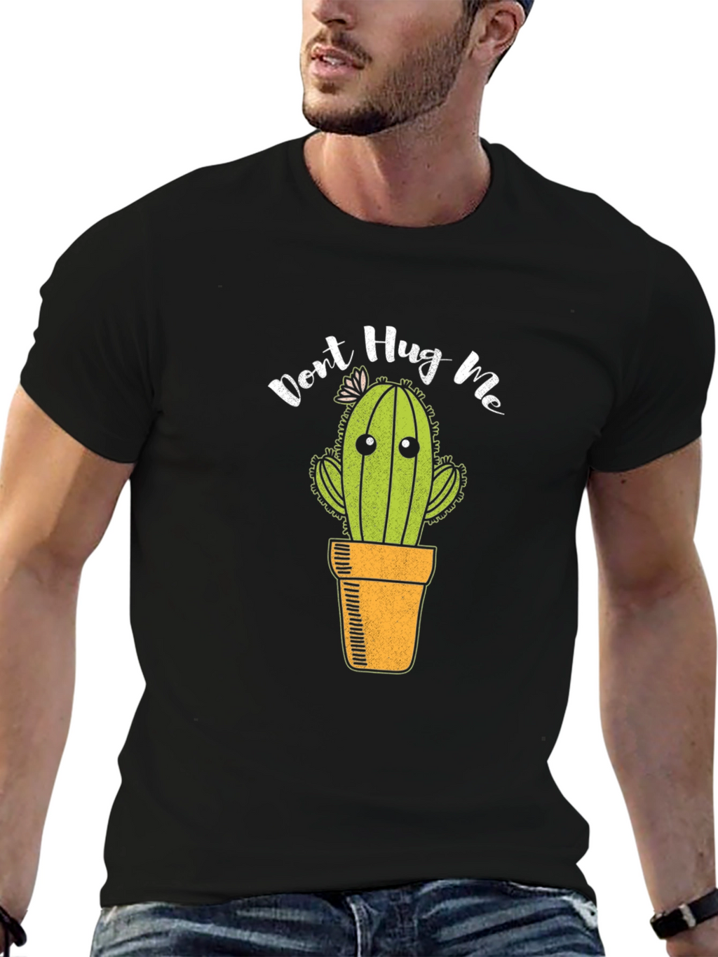 Dont Hug Me Cactus Graphic T-Shirt