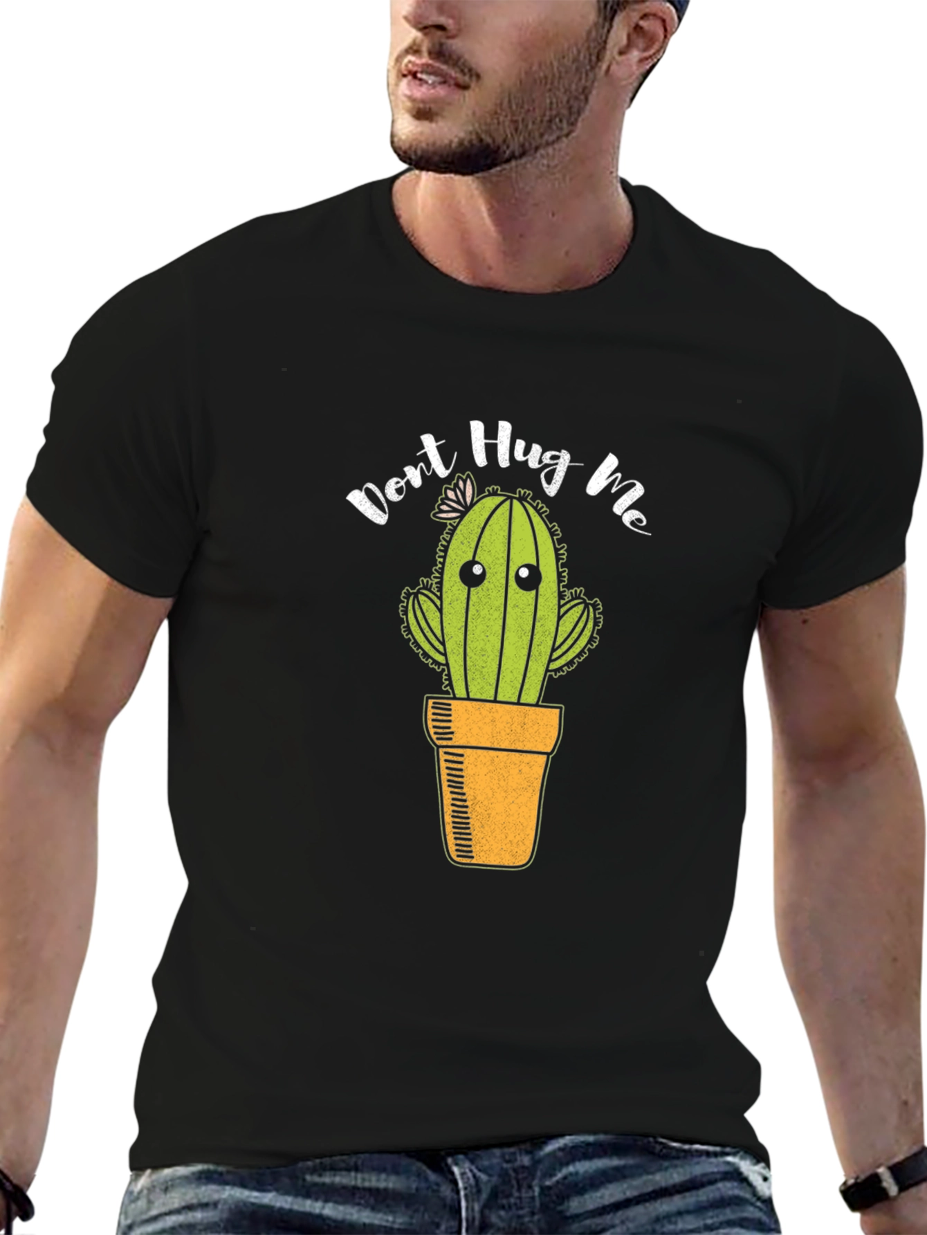 Dont Hug Me Cactus Graphic T-Shirt