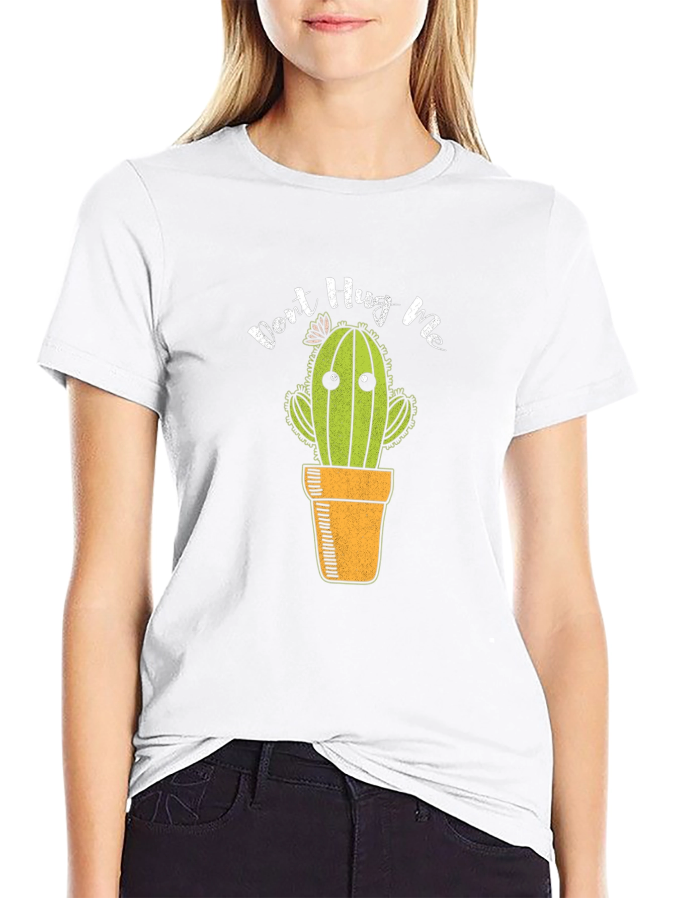 Dont Hug Me Cactus Graphic T-Shirt