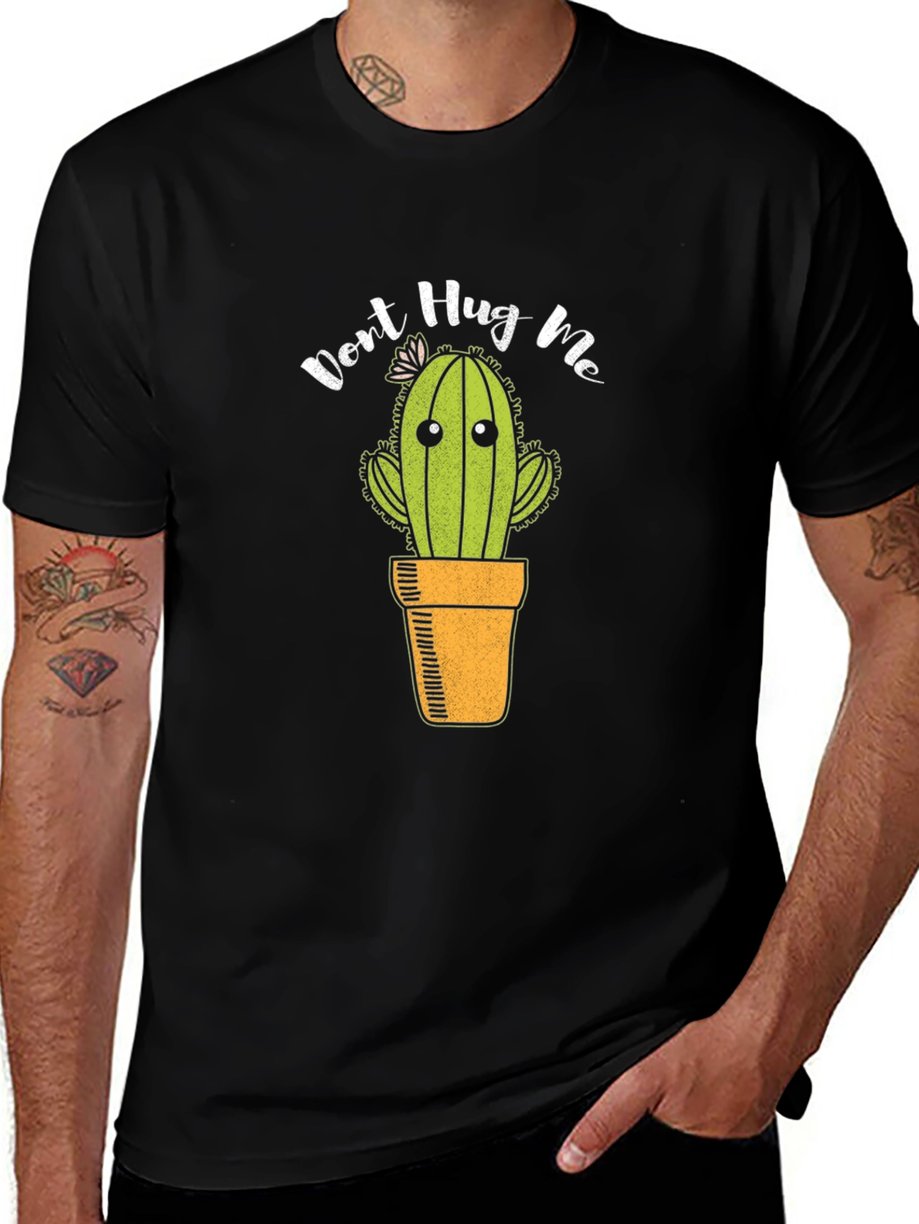 Dont Hug Me Cactus Graphic T-Shirt