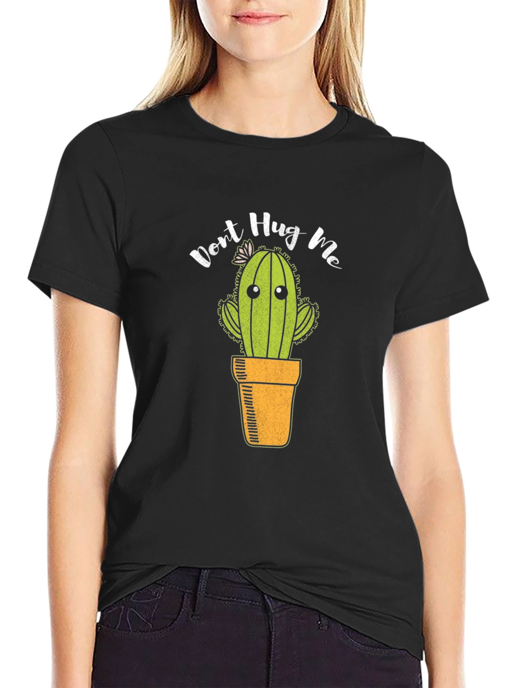 Dont Hug Me Cactus Graphic T-Shirt