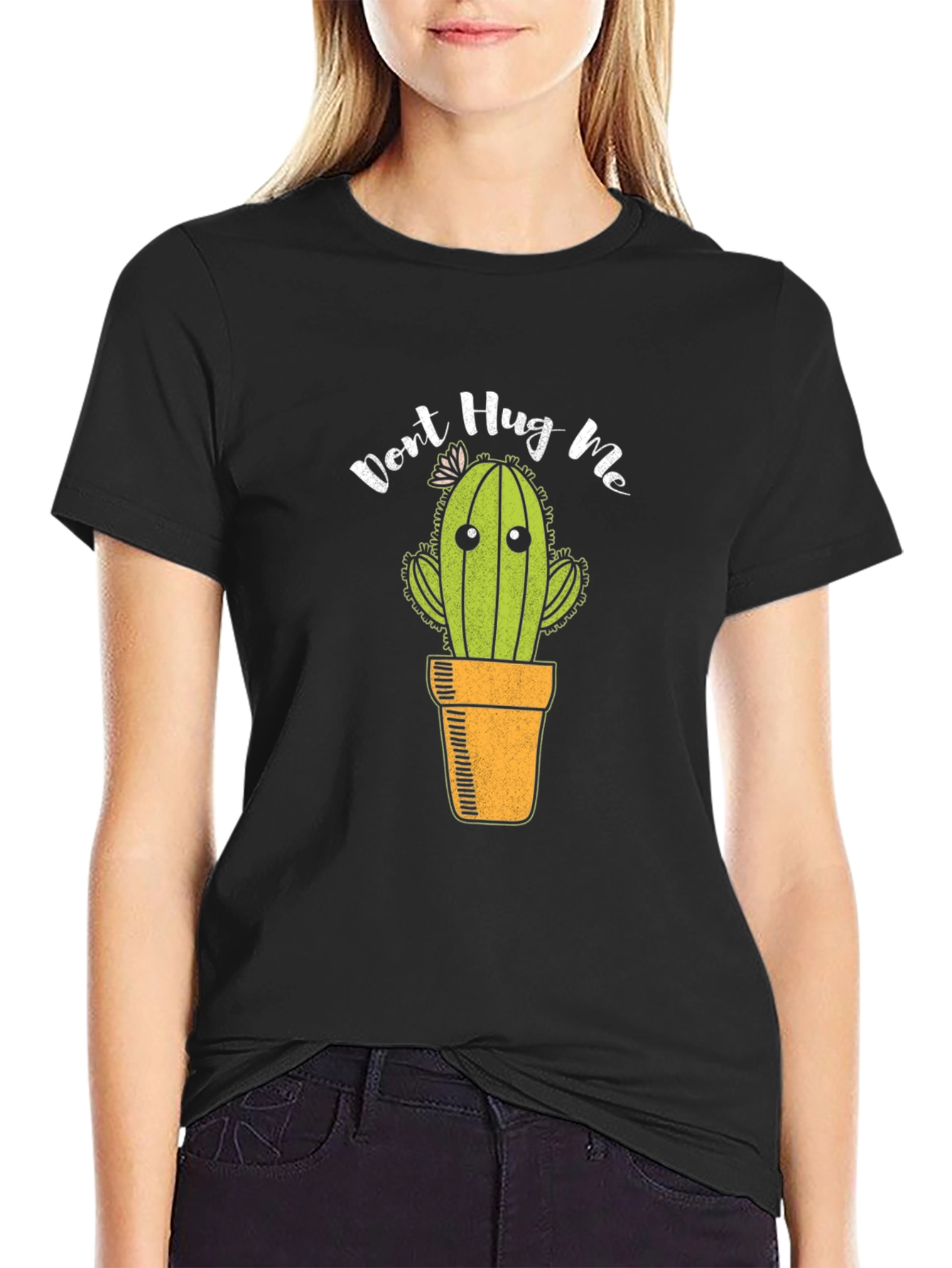 Dont Hug Me Cactus Graphic T-Shirt