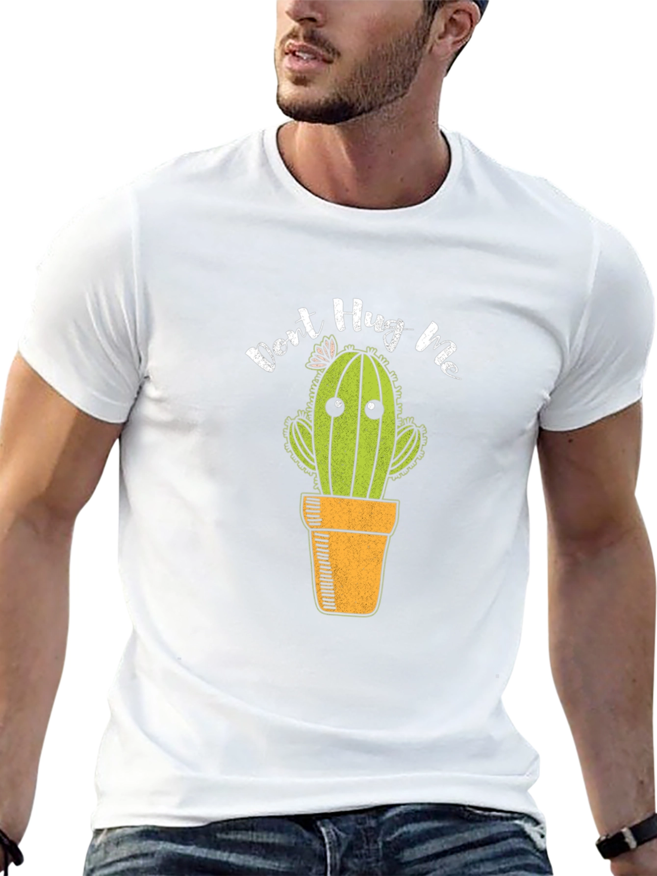 Dont Hug Me Cactus Graphic T-Shirt