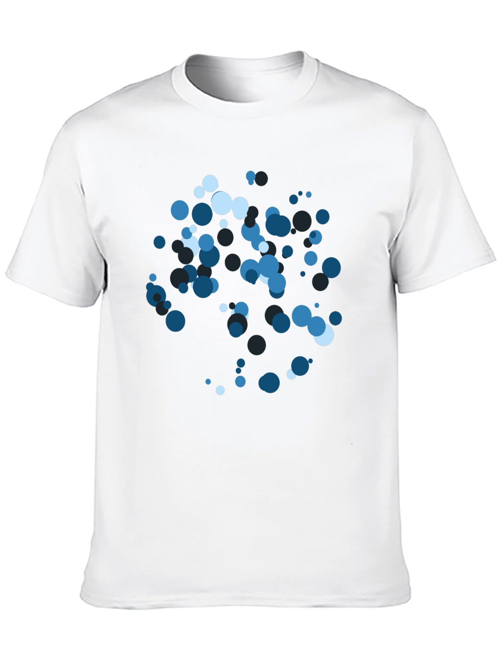 Blue Circles Graphic Print Black T-Shirt