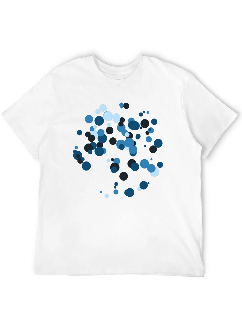 Blue Circles Graphic Print Black T-Shirt
