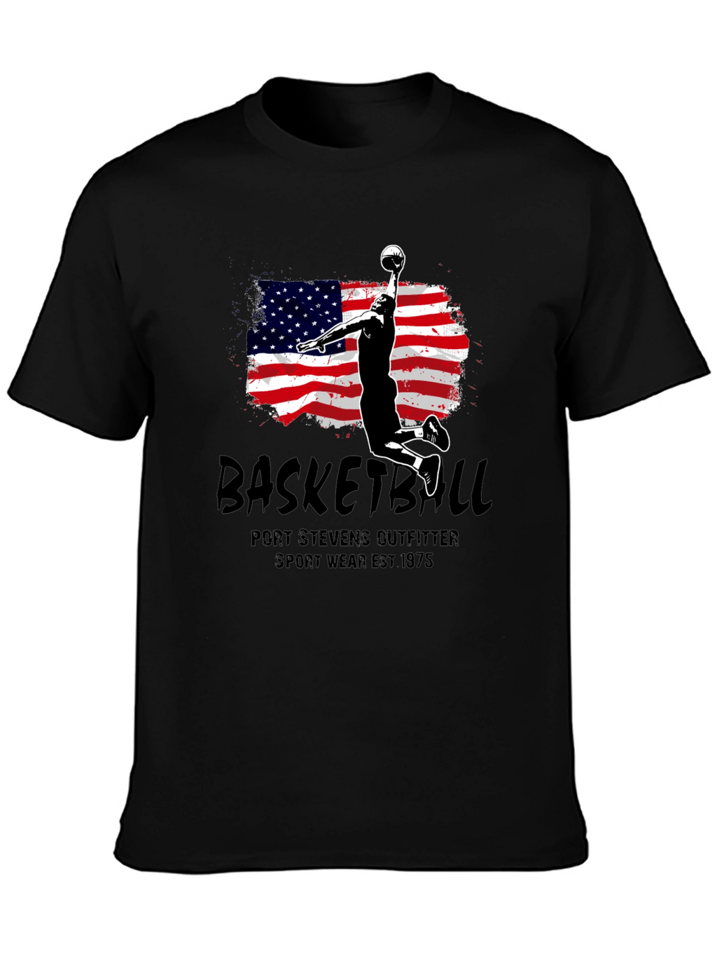 Basketball USA Flag Graphic T-Shirt