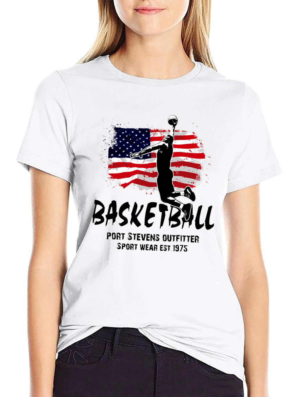 Basketball USA Flag Graphic T-Shirt