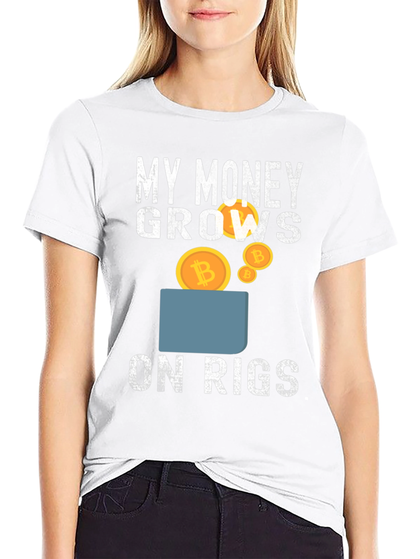 My Money Grows on Rigs Bitcoin T-Shirt