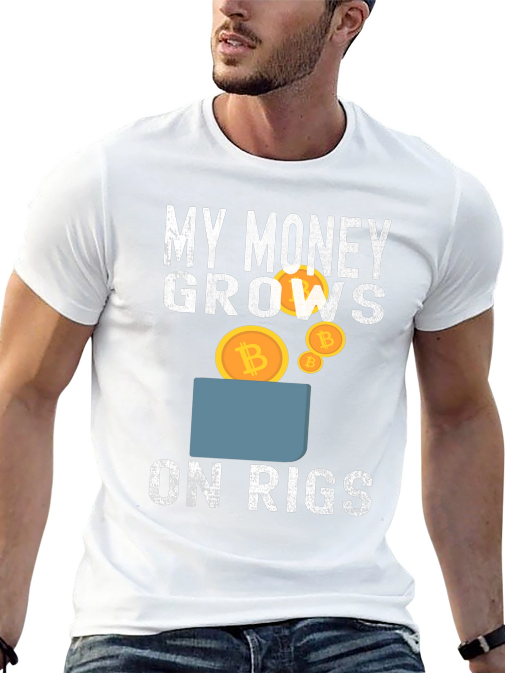 My Money Grows on Rigs Bitcoin T-Shirt