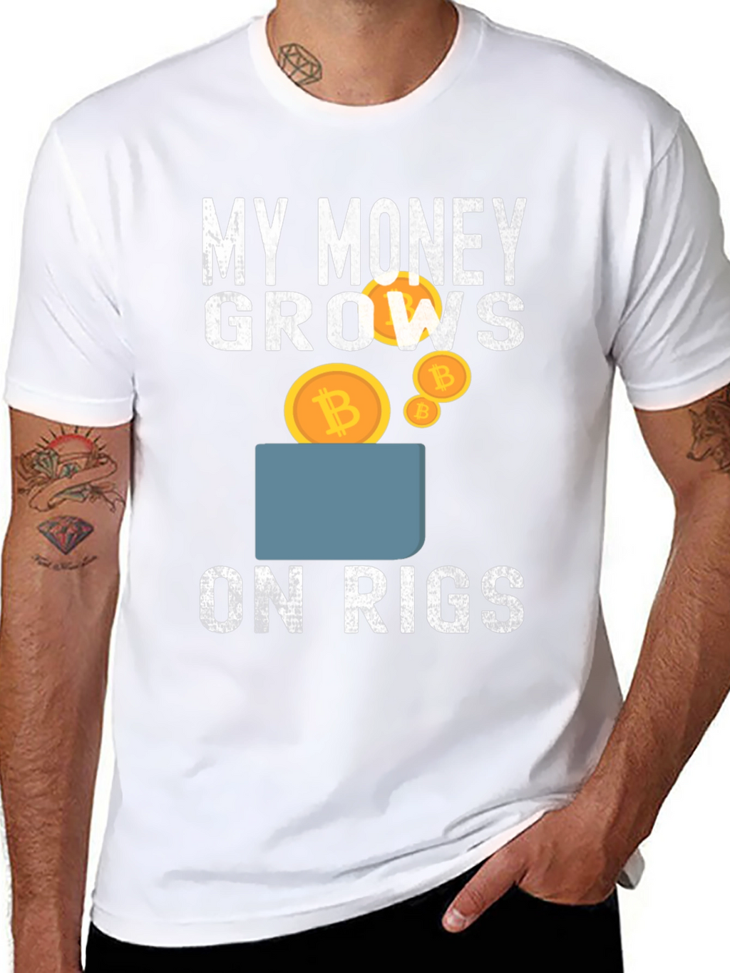 My Money Grows on Rigs Bitcoin T-Shirt