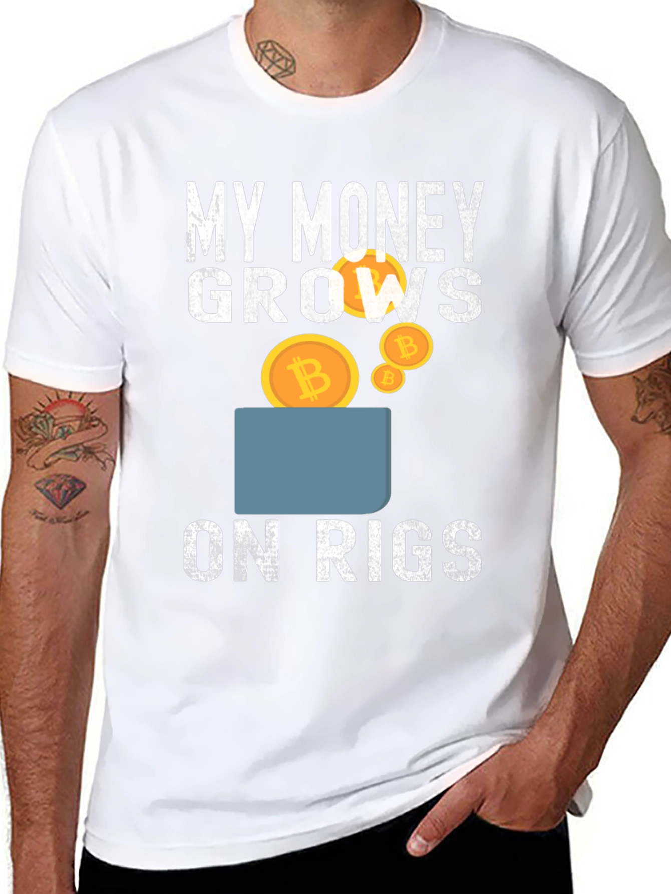 My Money Grows on Rigs Bitcoin T-Shirt
