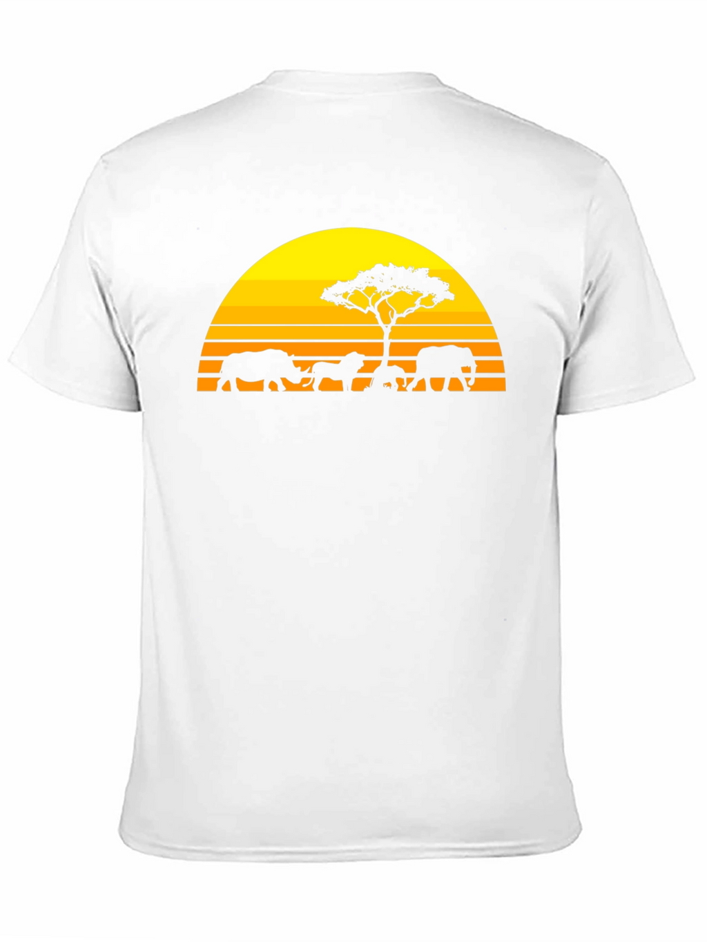 African Safari Silhouette Graphic Tee - Sunset Design