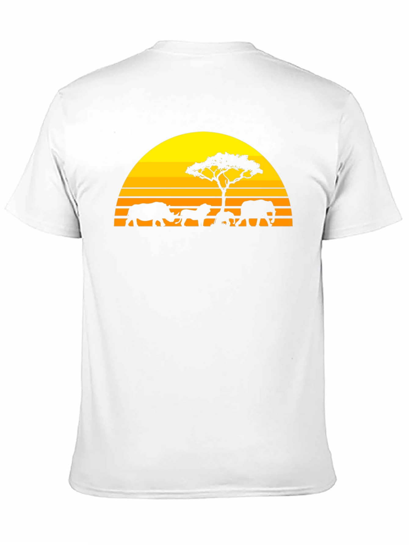 African Safari Silhouette Graphic Tee - Sunset Design