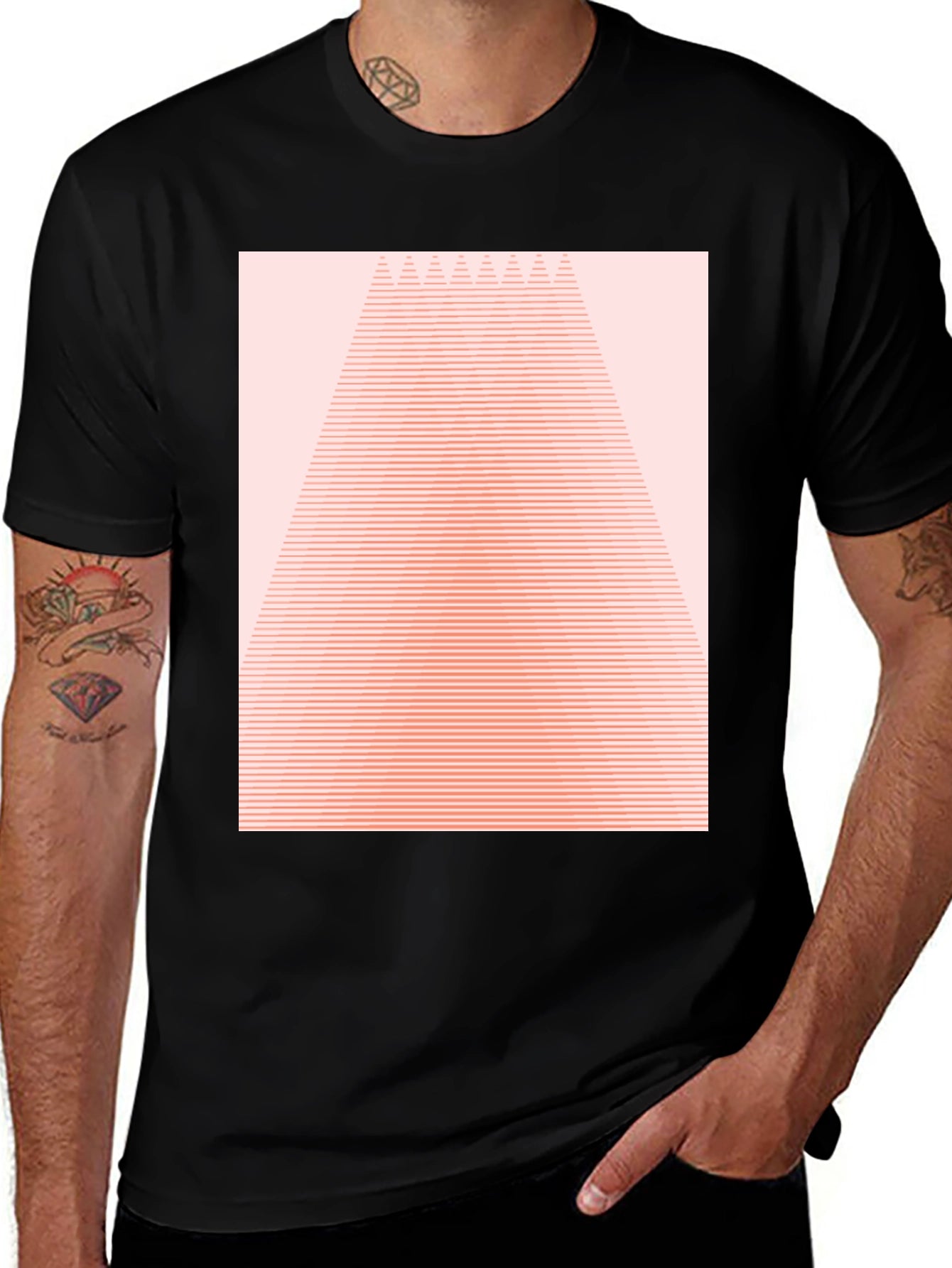 Geometric Lines Graphic Tee - Modern Style