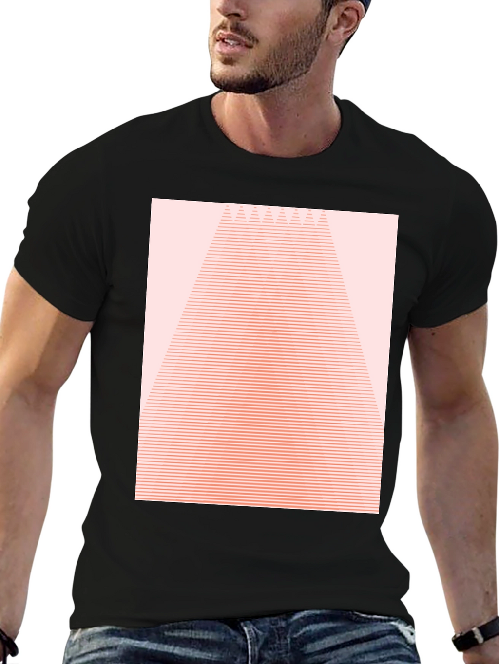 Geometric Lines Graphic Tee - Modern Style