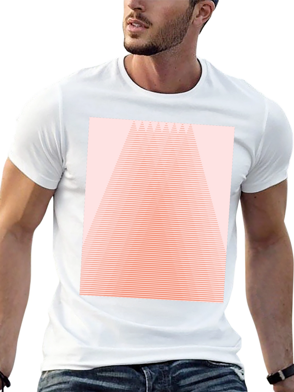 Geometric Lines Graphic Tee - Modern Style