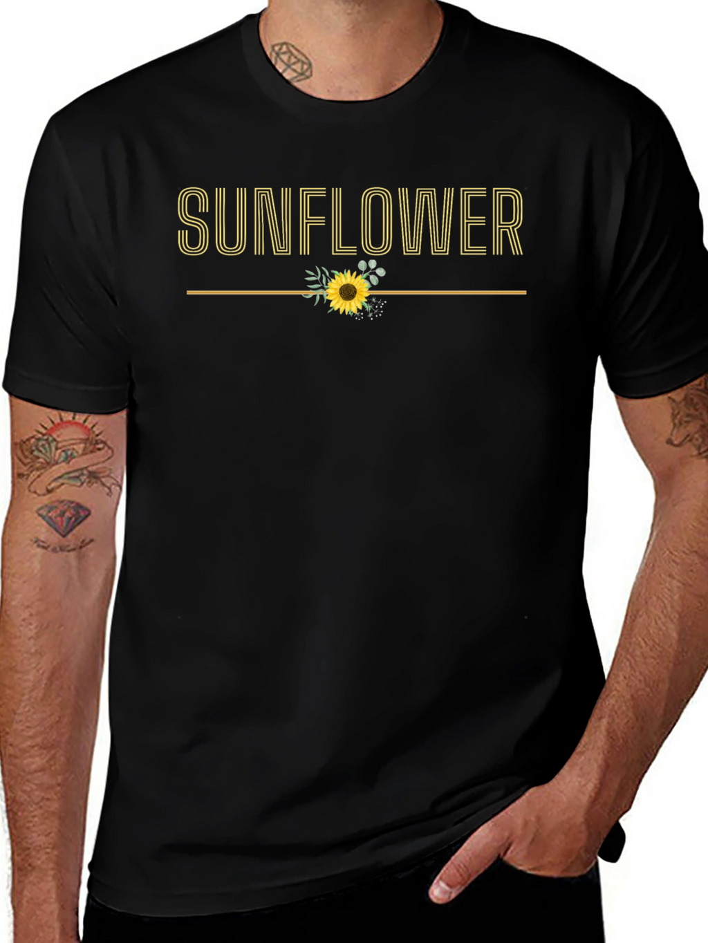 Sunflower Graphic Tee - Trendy Floral Design