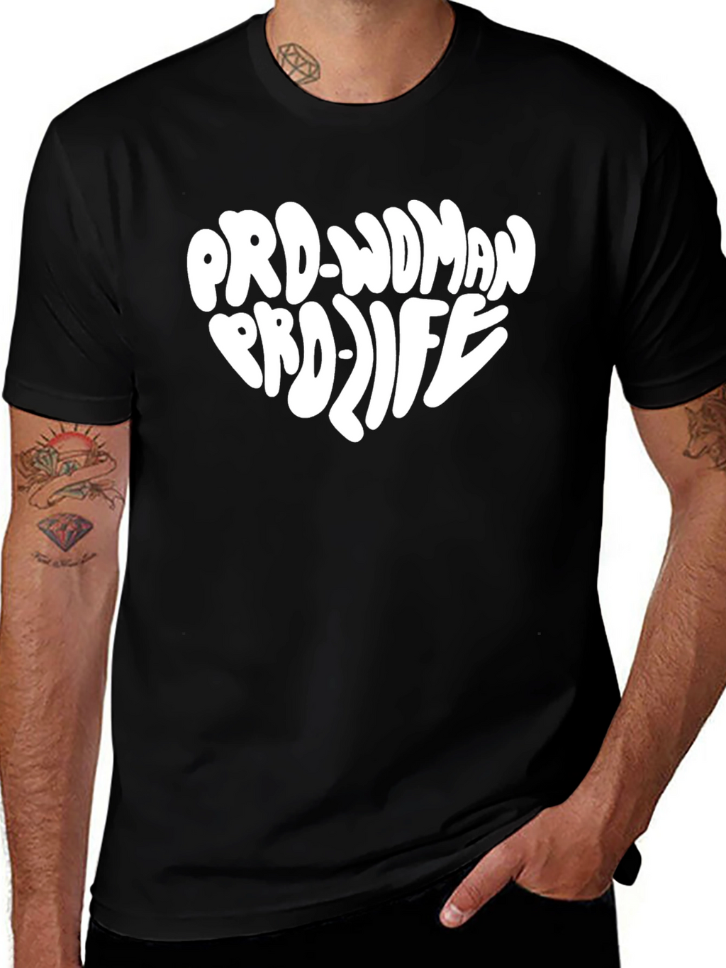 Pro-Woman Pro-Life Heart Graphic T-Shirt