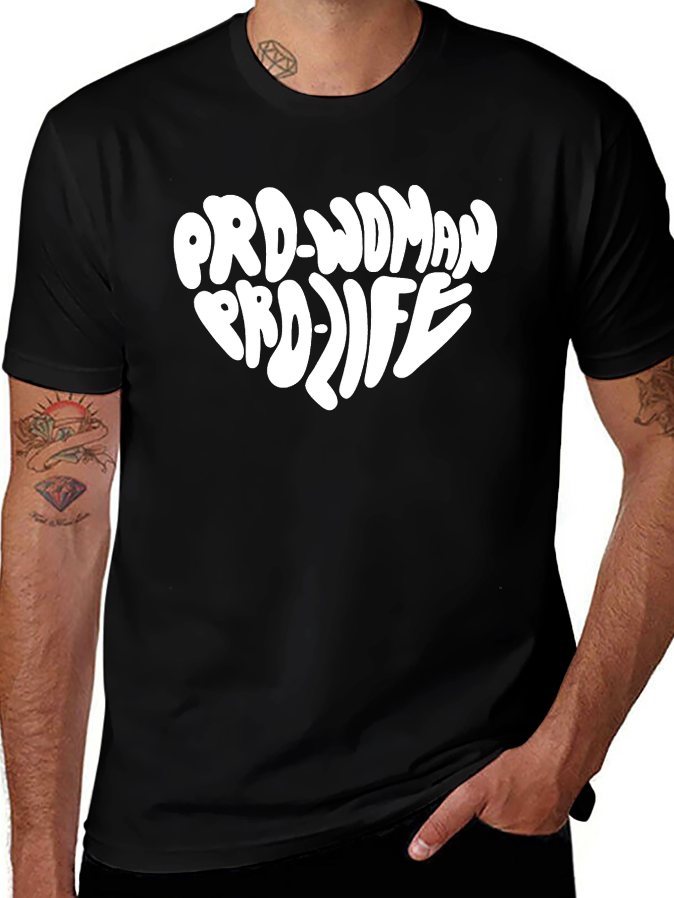 Pro-Woman Pro-Life Heart Graphic T-Shirt