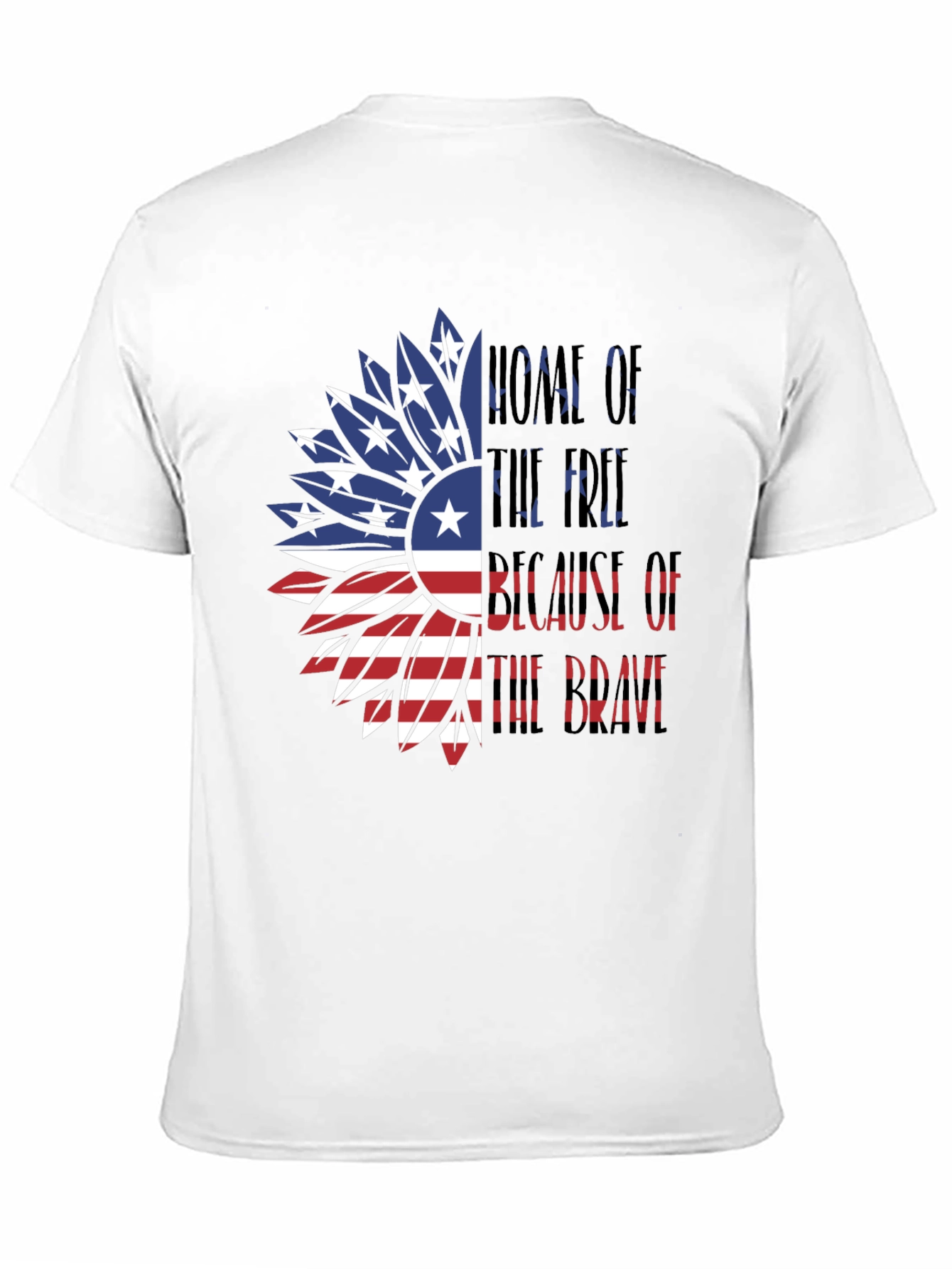 Patriotic Sunflower USA Flag Graphic T-Shirt