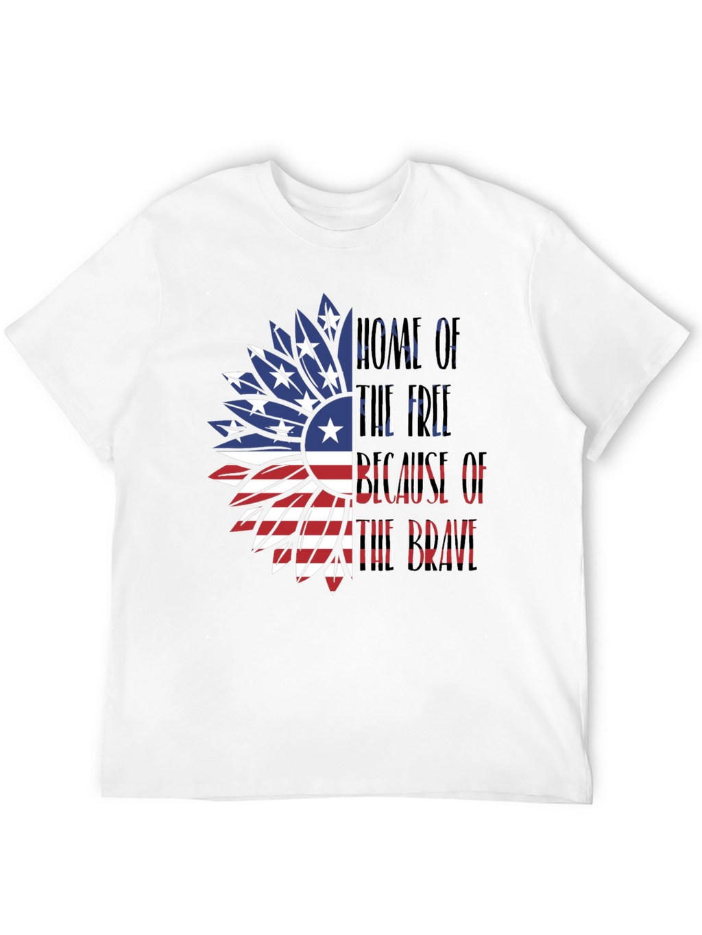 Patriotic Sunflower USA Flag Graphic T-Shirt