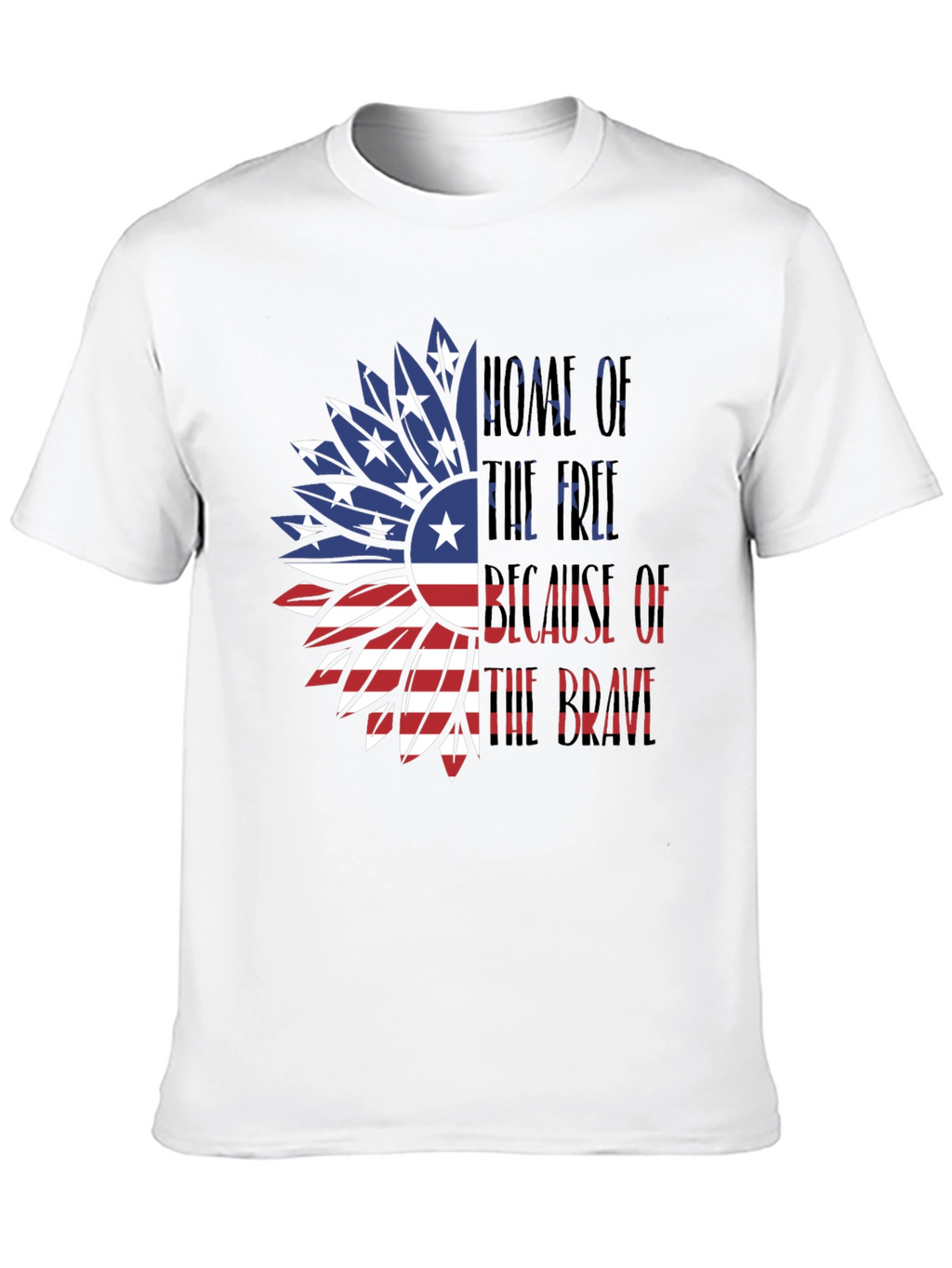 Patriotic Sunflower USA Flag Graphic T-Shirt