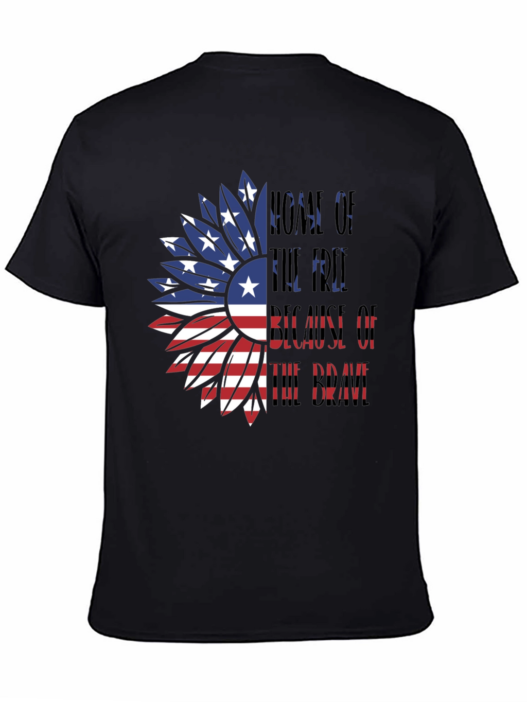 Patriotic Sunflower USA Flag Graphic T-Shirt