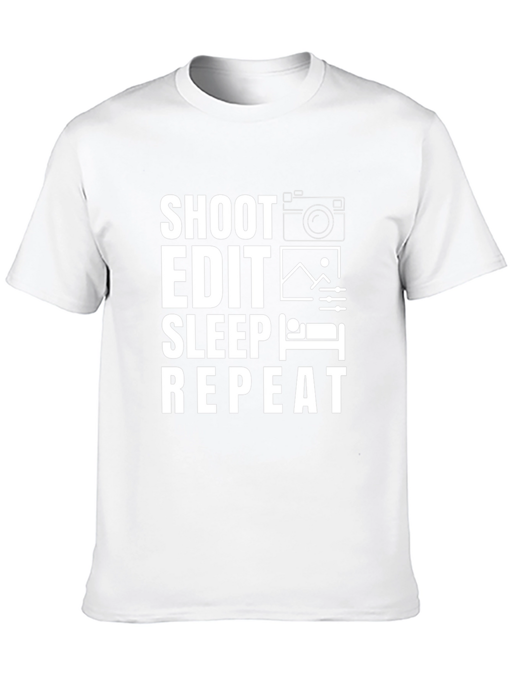 Shoot Edit Sleep Repeat Black T-Shirt