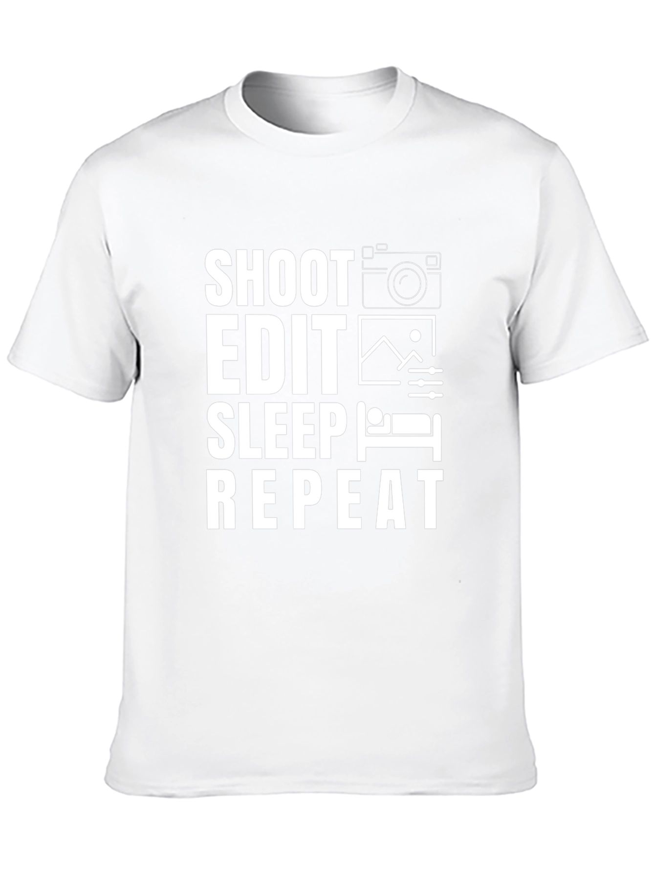 Shoot Edit Sleep Repeat Black T-Shirt