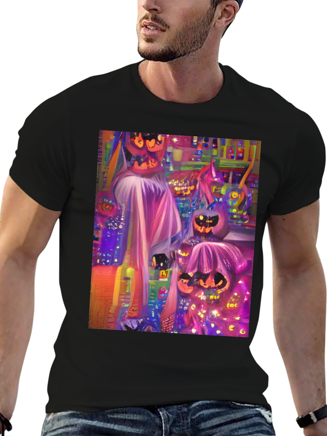 Halloween Pumpkin Graphic Tee - Spooky Season Style