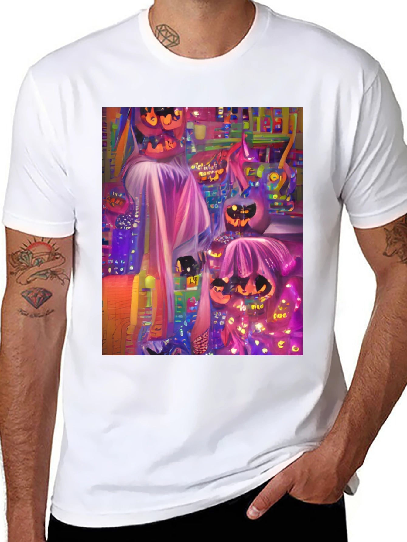 Halloween Pumpkin Graphic Tee - Spooky Season Style