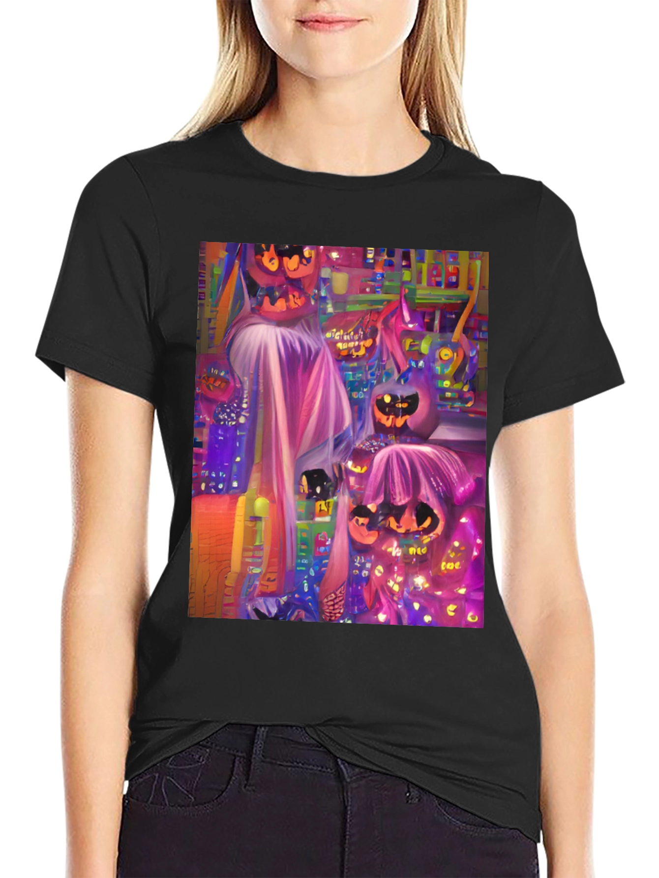 Halloween Pumpkin Graphic Tee - Spooky Season Style