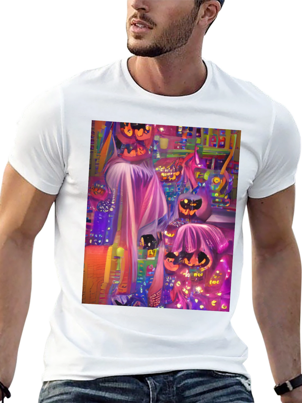 Halloween Pumpkin Graphic Tee - Spooky Season Style