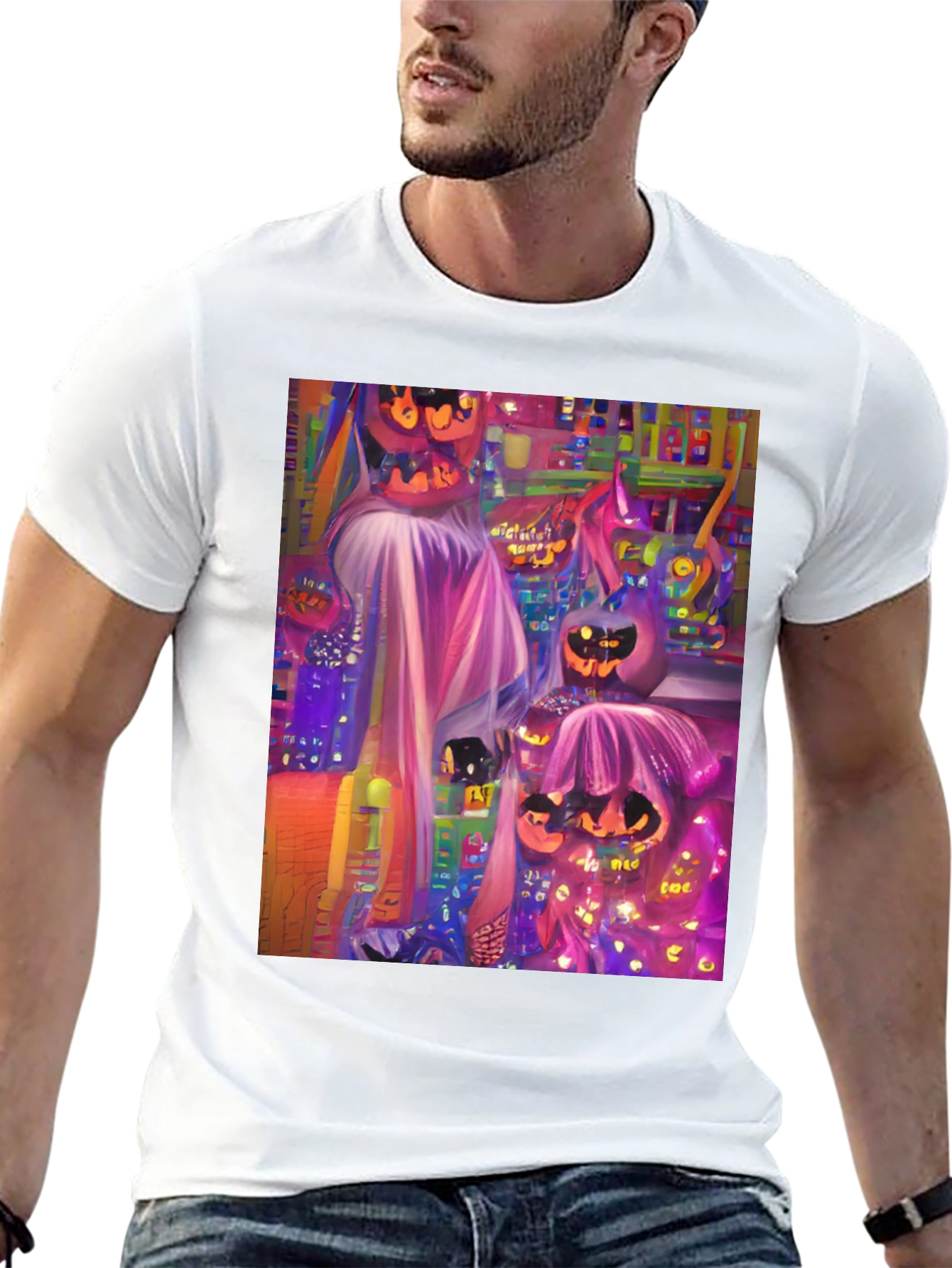 Halloween Pumpkin Graphic Tee - Spooky Season Style