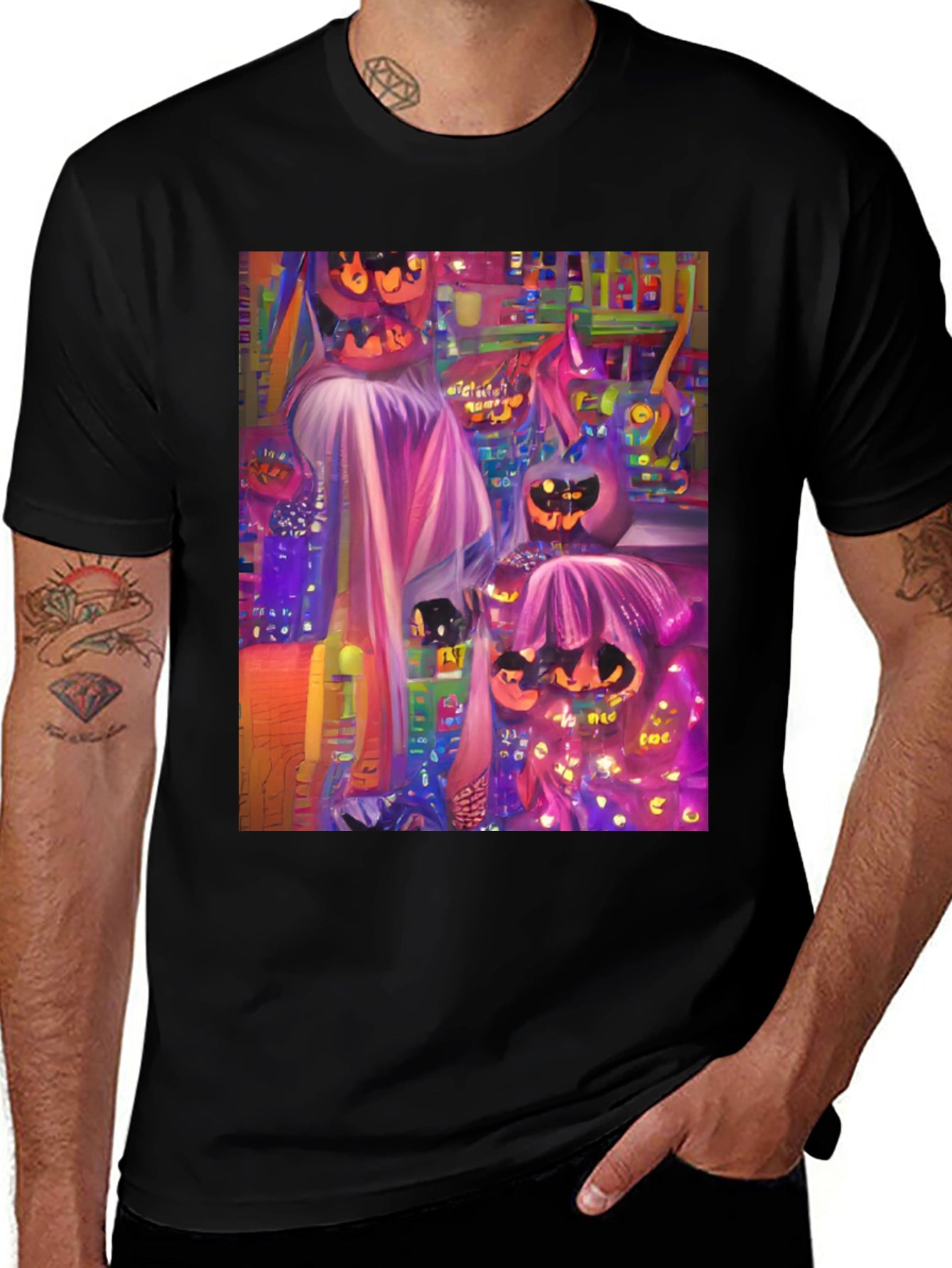 Halloween Pumpkin Graphic Tee - Spooky Season Style