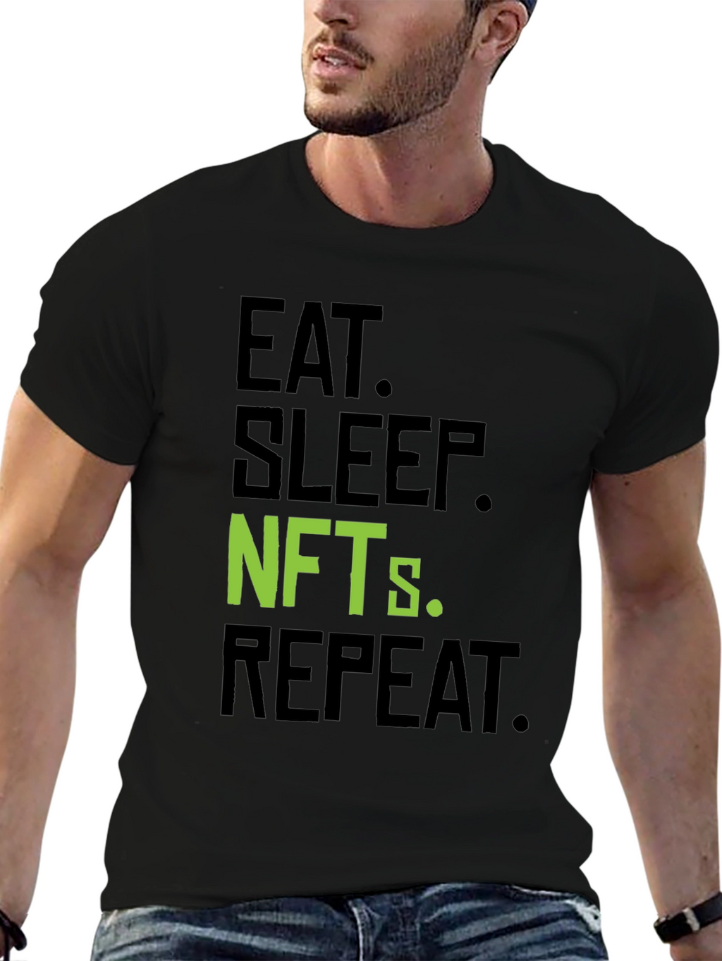 Eat Sleep NFTs Repeat Black T-Shirt