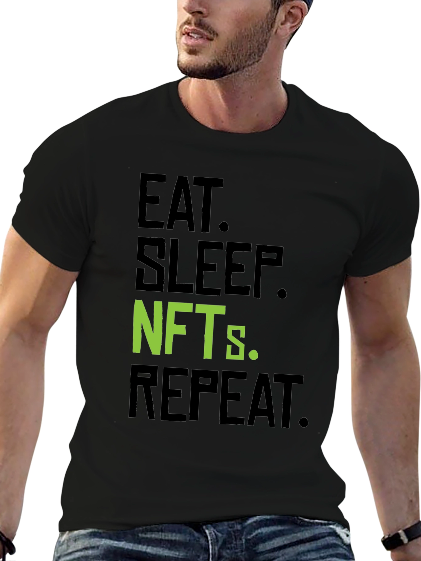 Eat Sleep NFTs Repeat Black T-Shirt