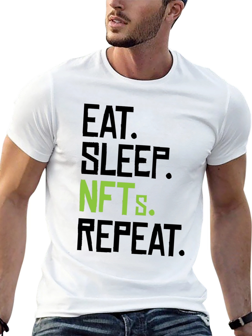 Eat Sleep NFTs Repeat Black T-Shirt