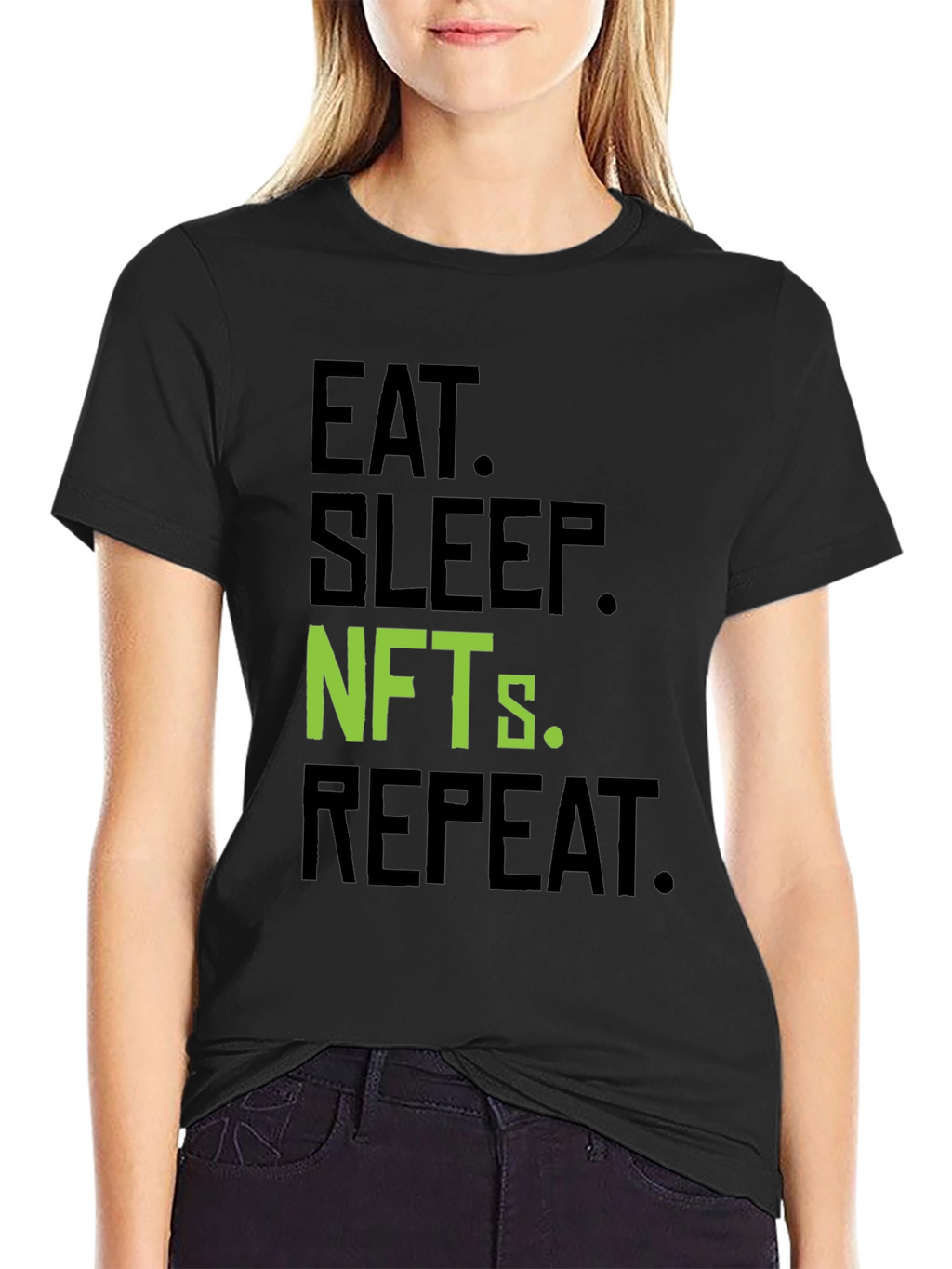 Eat Sleep NFTs Repeat Black T-Shirt