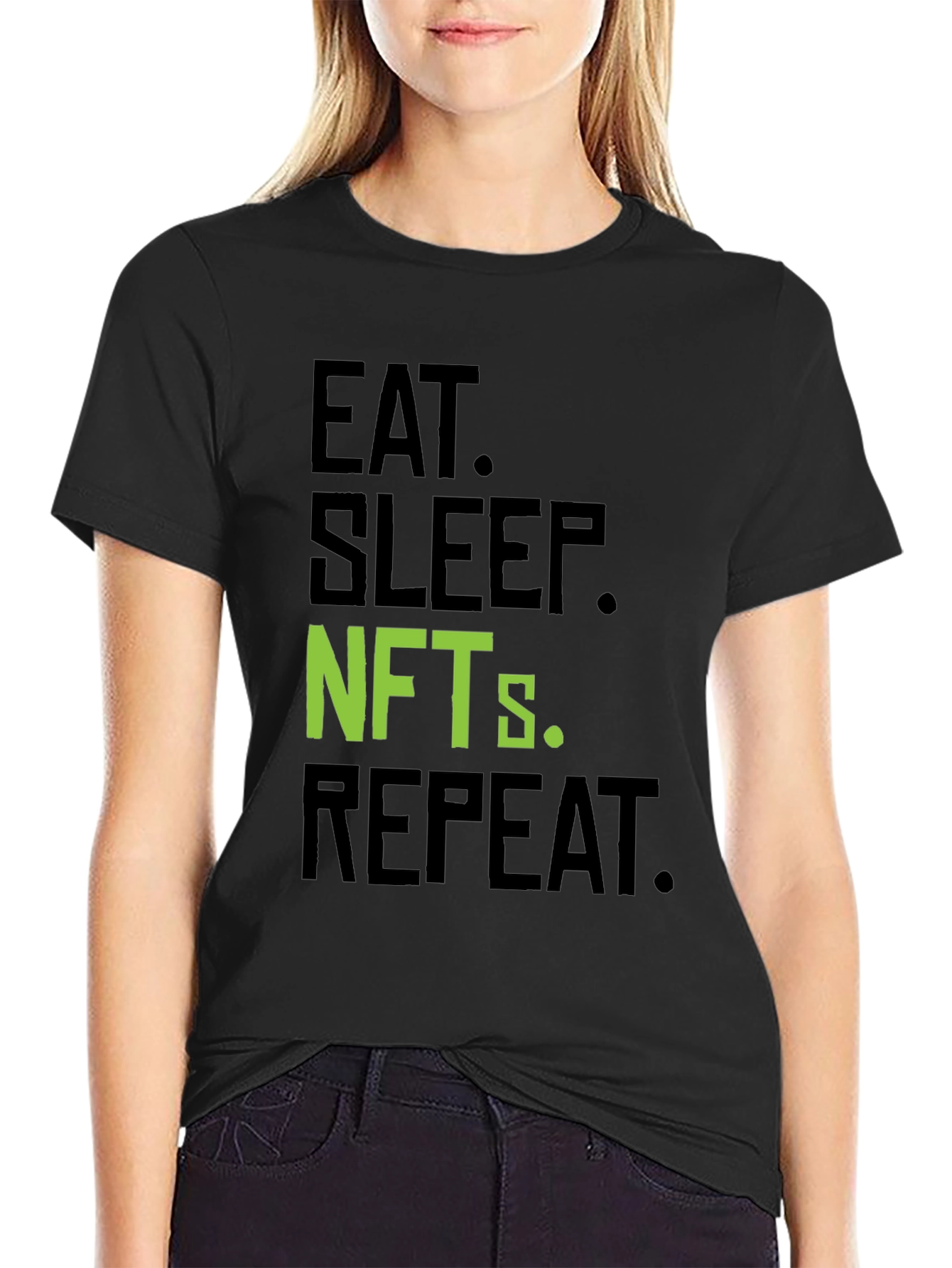 Eat Sleep NFTs Repeat Black T-Shirt