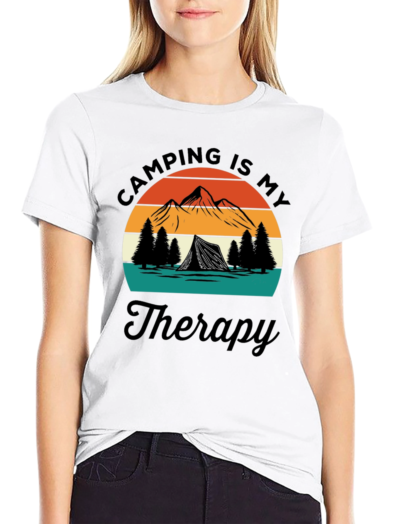 Camping Is My Therapy Graphic T-Shirt