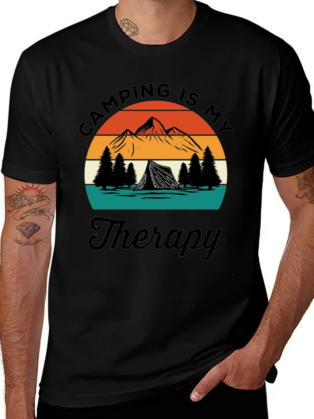 Camping Is My Therapy Graphic T-Shirt