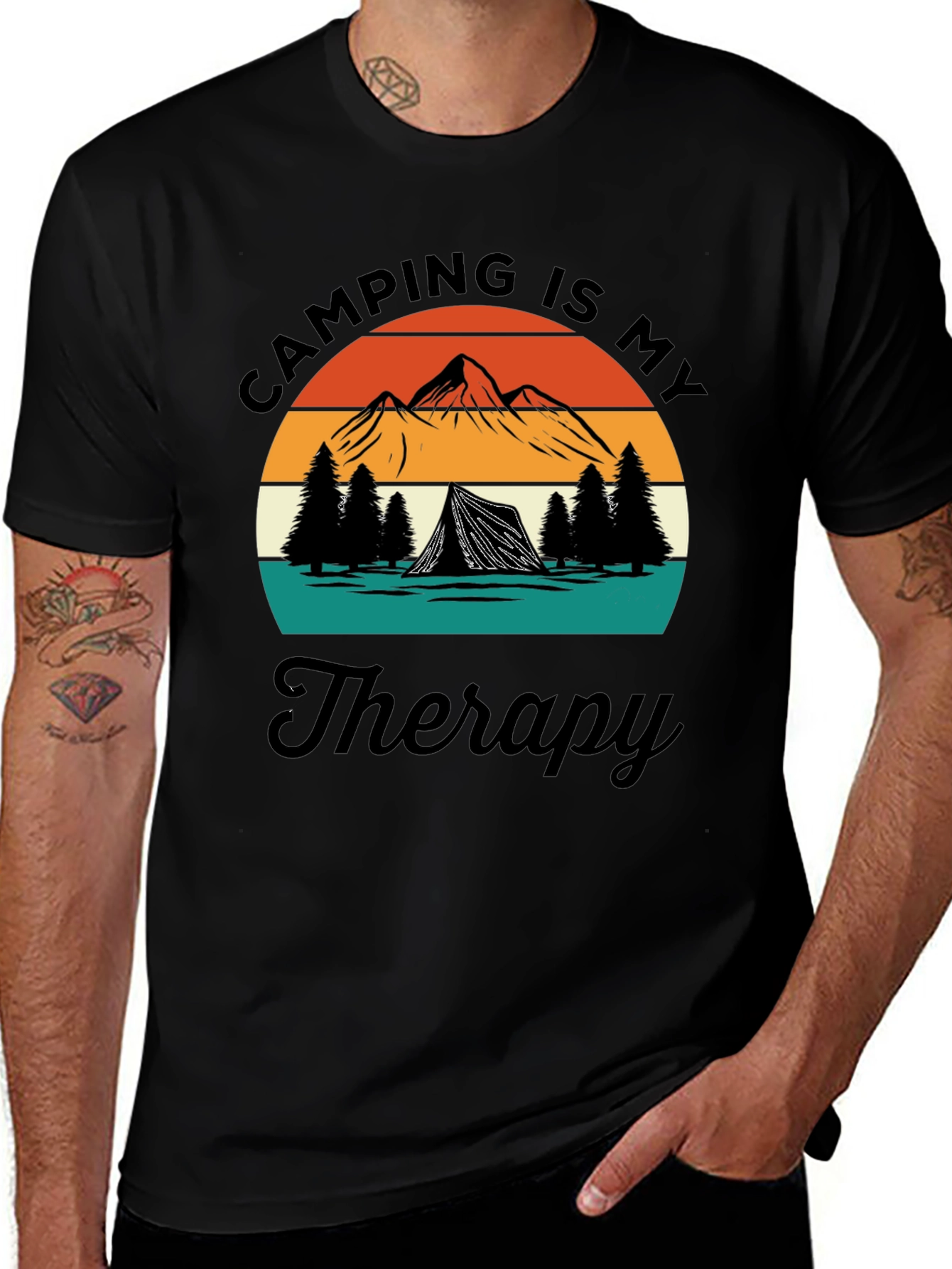 Camping Is My Therapy Graphic T-Shirt
