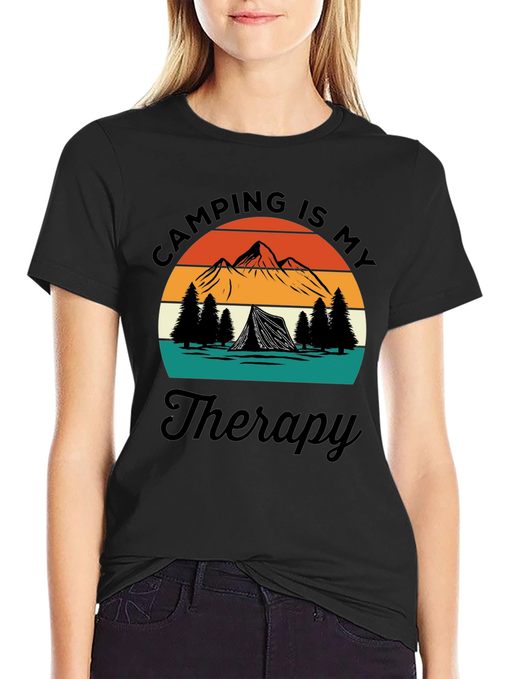 Camping Is My Therapy Graphic T-Shirt