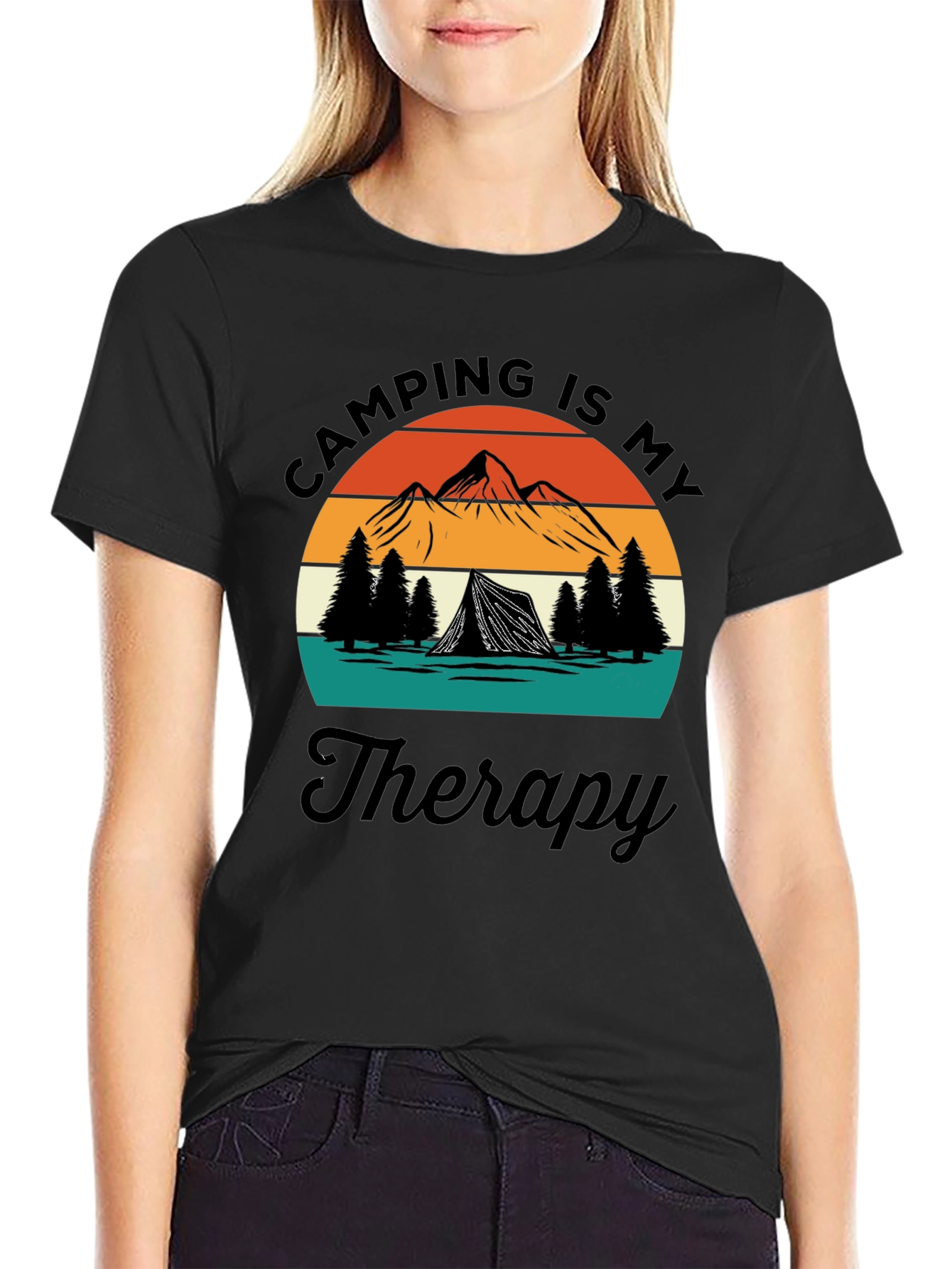 Camping Is My Therapy Graphic T-Shirt