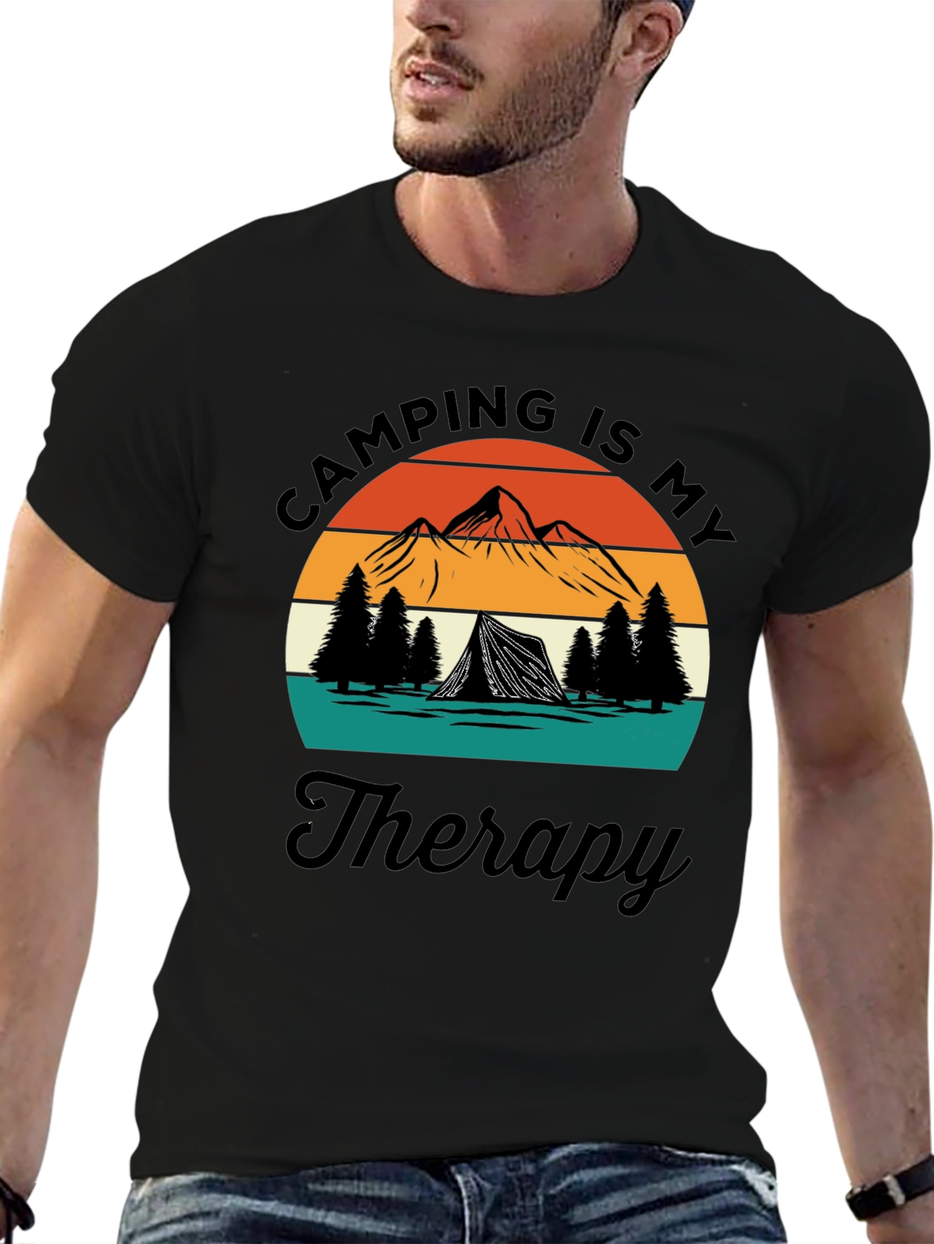 Camping Is My Therapy Graphic T-Shirt