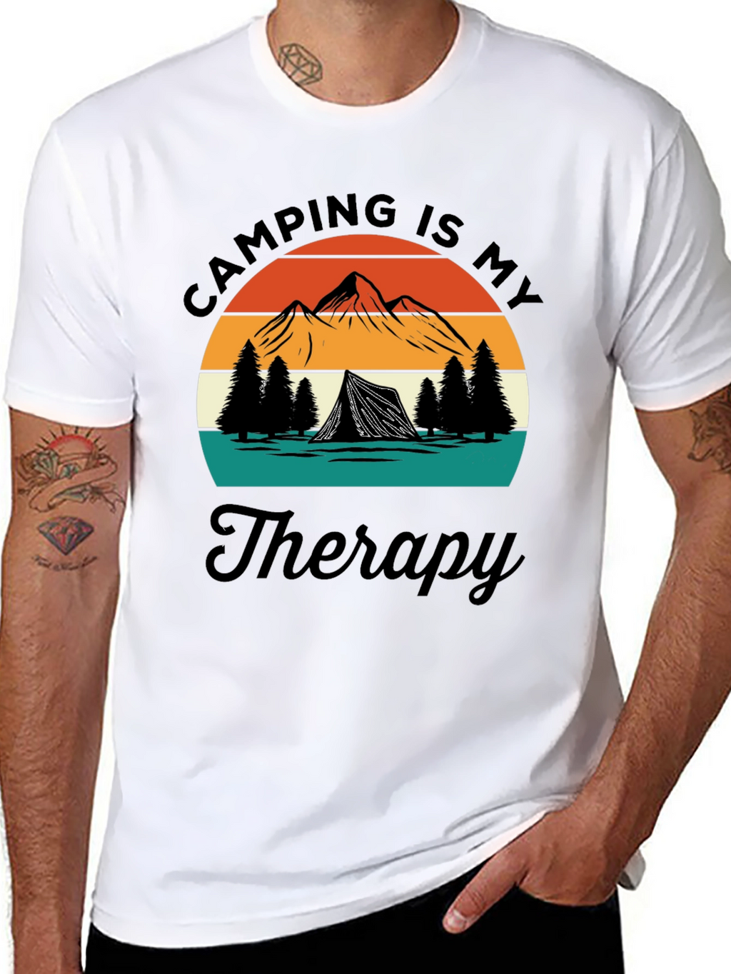 Camping Is My Therapy Graphic T-Shirt