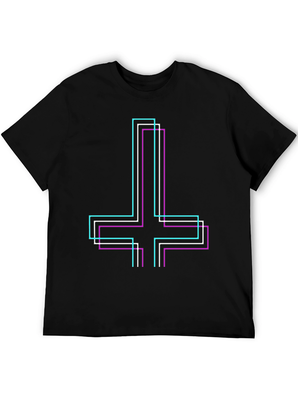 Inverted Cross Graphic Black Tee