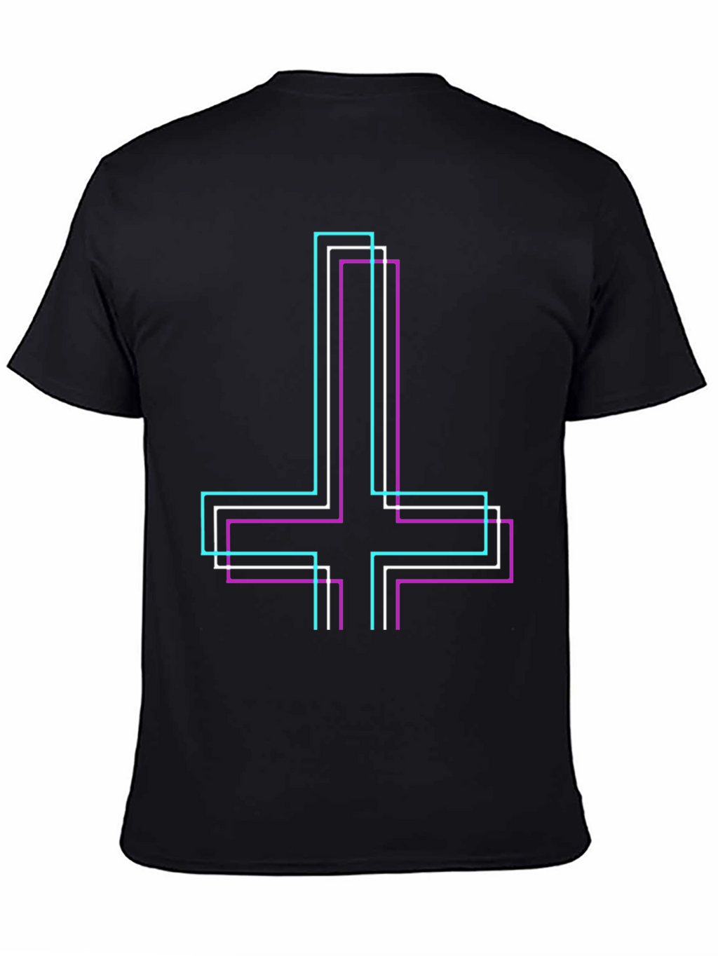 Inverted Cross Graphic Black Tee