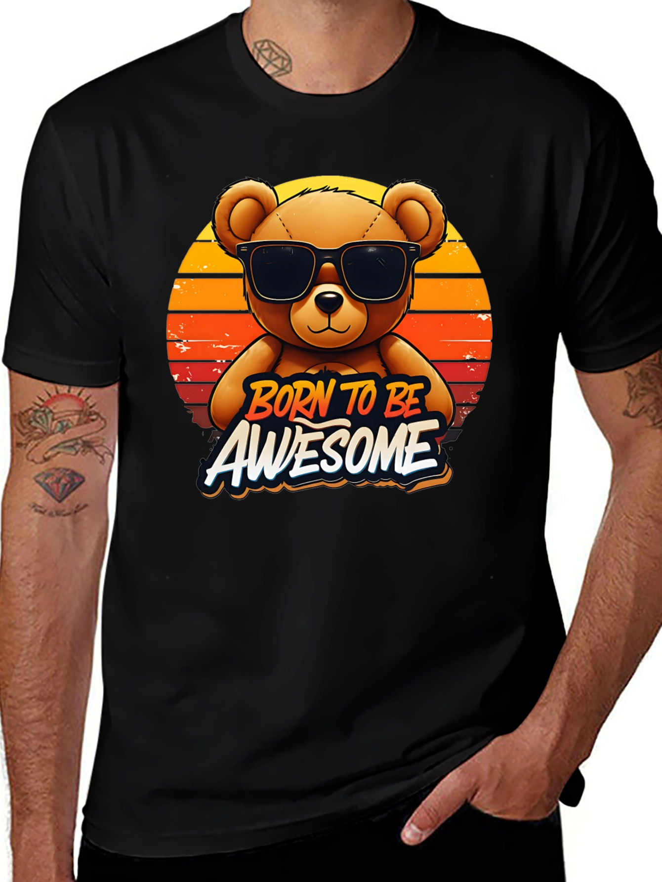 Born To Be Awesome Bear Graphic Tee